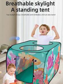 儿童便携式帐篷，无需安装，室内室外游戏屋，互动帐篷适合男孩、女孩、圣诞节、万圣节、复活节、生日派对