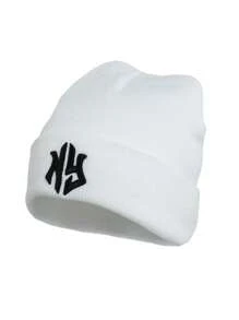 1pc Or 2pcs Men 3D Letter Embroidery Knit Beanie Hat, Suitable For Autumn/Winter Fall