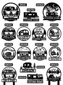 1pc Custom Rv Trailer Metal Sign - Personalized Camping Wall Art, Adjustable Iron Decor For Campsite & Home, Perfect Happy Camper Gift Gifts Birthday Graduation,Multi-Functional, Ornamental,Reusable,Exquisite,Stylish,High-Quality,Colorful,Modern,Custom,Personalized,Unique,Customized Crafts - Multicolor - View 8