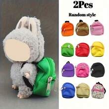 2件套娃娃配饰背包迷你娃娃配饰包包女孩配饰零钱包迷你挂饰小背包可爱娃娃家居装饰背包娃娃服饰配饰