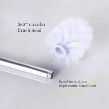 Toilet Brush With Holder, 360° Deep Cleaning Toilet, Compact Toilet Brush For Bathroom,Toilet Brush Cleaning With Durable Stiff Bristles For Bathroom, Toilet Brush With Soft Bristle,Waterproof, Anti Mold, Easy To Install, Easy To Use,For Hotel, Bathroom, Kitchen, Factory, School, Dormitory
