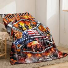 1 pătură confortabilă din flanel cu grafică de pompieri, decor dormitor, pătură de picnic, pătură de călătorie, pătură de lână, pătură de pat, pătură de pluș, pătură de agrement, pătură de toamnă, pilotă de vară, pătură de dormitor, pătură moale, pătură de canapea, pătură respirabilă, design moale tricotat din poliester, utilizare versatilă, lavabilă la mașină, cadou ideal pentru casă și călătorii pentru familie și prieteni, pătură caldă și confortabilă pentru dormitor, canapea, birou, activități în aer liber, camping