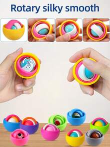 1/2/6pcs Random Color & Style Universal Rotating Fidget Toy - Adult Finger Spinner Toy, Suitable For ADHD, Autism, Quiet Stress Relief Hand Toy - Multicolor - View 8