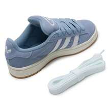 Adidas Originals Giày thể thao Trefoil Campus 00s, giày bệt nhẹ, thoải mái, thích hợp cho hoạt động thường ngày. - Kết cấu màu xanh/trắng/trắng ngọc bích - Xem 9