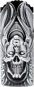 Metal Lighter Case Fits BIC, In Skull Art Design Standard Lighter J6 Sleeve Cover, One Piece Per Order