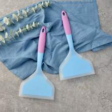 Silicone Spatula Non-Stick Pan In Stock, Transparent Handle Heat Resistant Wide Spatula - Blue - View 9