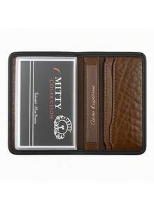 Porta Cartão Masculina Alto Padrão Mitty Elite; Porta Cartão Exclusivo; Mini Carteira Luxo - Marrom - Visão 5