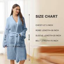 Bearberry Hooded Robe Cozy Leopard Robe Lightweight Soft Plush Bathrobe With Pockets For Women - 炭灰色-無帽 - 查看 11