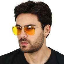 Men Fashion Glasses - Màu vàng - Xem 2