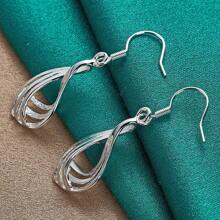 925 Sterling Silver Earrings Fashion Jewelry Elegant Woman Charm Twist Wavy Line Drop Earrings Trendsetter Christmas Gifts