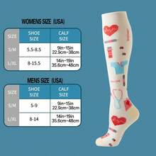 6 pares de calcetines de compresión deportivos para mujer y hombre, con patrones lindos, transpirables y de altura hasta la rodilla, apropiados para correr, ciclismo, senderismo y viajes - Multicolor - Ver 4
