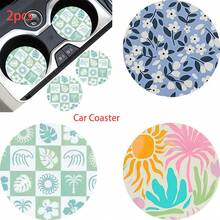 2pcs Car Cup Coaster Stylish & Durable Fast-Drying Non-Slip Car Cup Mat - One Size 2pcs - View 1