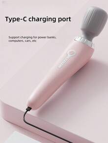 振动器，便携式电动按摩棒，手持式振动按摩器，无线全身按摩器，硅胶按摩头，适用于颈部、背部、肩部、腰部、腿部和足部，男女皆宜 - 彩色 - 查看 4