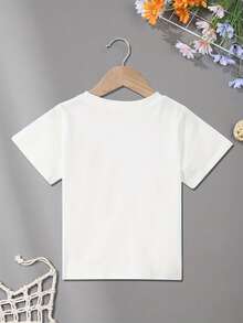 Kids' Birthday - Themed Space Graphic Tee - "BIRTHDAY BOY" Slogan With Rocket, Astronaut & Planets Printed White Crew Neck Short Sleeve T - Shirt For Birthday Celebrations, Casual Outings & Space - Inspired Styles