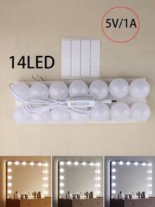 1pc Makeup Mirror Light, 16 Bulbs Dimmable Mirror Lights, 3 Light Color Vanity Mirror Light, Adjustable 22Ft Vanity Lighting Fixtures For Full Length Mirror (Mirror Not Included) - One Size - View 16