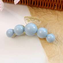 时尚大珍珠简约优雅亚克力发夹发饰，适合发髻、刘海，适合派对、通勤、服装搭配时尚发饰优雅发夹女爪夹秋冬度假装女士