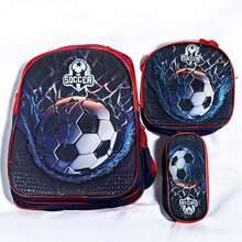 Mochila escolar 3D Infantil 3 en 1 SIN LUZ ,Una mochila 16 pulgadas,una lonchera termica y una lapicera.Divertidos Estampados,multicompartimiento,Aleatorio - Niño pequeño al azar - Ver 6