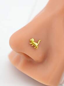 1pc Cute Pet Cat Claw Micro Nose Stud Nose Ring Nose Piercing Jewelry, 20G-L Shape - Kitten Paw - View 15