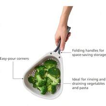 Joseph Droplet Colander With Folding Handles, Kitchen Strainer Small Vegetable, Fruits & Berries, Space-Saving - 白色 - 查看 5
