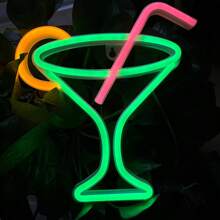 1pc Bestselling Neon Sign Cocktail Glass Room Decor Light, Battery Operated Or USB Powered, Cocktail Cup Size 9.13x8.46in/23x21.5cm, LED Decorative Lamp For Desk, Wall, Suitable For Girl's Dorm, Bedroom, Living Room, Bar, Camping, Proposal, Birthday, Party, Valentine's Day, Mother's Day, Halloween, Christmas Gifts