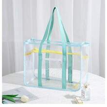 Swimming Storage Bag, Large-Capacity Jelly Bag, Transparent Waterproof Beach Bag, Travel Shopping Handbag For Women - Multicolor - View 10