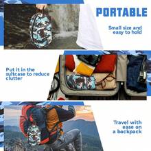 Men's Toiletry Bag, Leather And Canvas Travel Toiletry Bag, Dopp Kit For Men, Travel Bathroom Bag Men's Shaving Kit, Travel Kit Small Bags For Men, Shaving Bag For Travel (Camo-Blue) - 藍色 - 查看 5