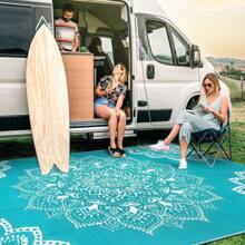 Alfombra de exterior, alfombra reversible de paja de plástico impermeable, alfombras y tapetes de exterior grandes para caravana, picnic, patio trasero, balcón, porche, playa