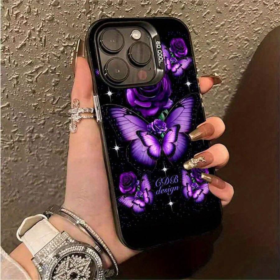 Funda de Teléfono con Hermoso Patrón de Mariposa, Adecuada para iPhone 16 Pro Max/16 Pro/15/15 Plus/15 Pro/15 Pro Max, Adecuada para iPhone 14/14 Plus/14 Pro/14 Pro Max, Adecuada para iPhone 13/13 Pro/13 Pro Max, Adecuada para iPhone 12/12 Pro/12 Pro Max, Adecuada para iPhone 11/11 Pro/11 Pro Max, Adecuada para iPhone 7/8 Plus, Adecuada para iPhone Xr/Xs Max - Mezcla de colores - Ver 1