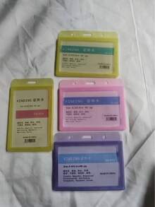 2 件 ABS 材质糖果色、防水、哑光工作 ID 徽章，适合所有员工，可用作身份证礼物、学校用品、返校 - 彩色 - 查看 4