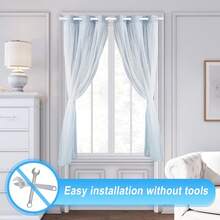 Tension Shower Rod 33 To 59 Inch White Curtain Rod Adjustable Expandable Spring Curtain Rod No Drilling 7/8" Spring Loaded Curtain Rods For Shower Windows Bedroom Closet Doorway Door - 白色 - 查看 8