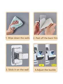 1pc No Drill Plastic Hand Shower Bracket, Wall Mount Adjustable Base Bathroom Shower Holder - Multicolor - View 9