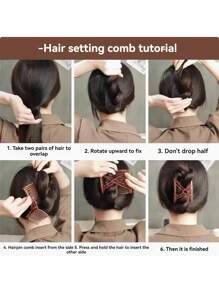 1pc Magic Hair Comb, Stretchable Double Comb, Adjustable Elastic Hair Comb, Hair Accessories For Women