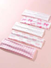 1pc Women Casual Cute Street Style Bow & Heart Plaid Print Hair Band, Polyester, Versatile For Daily Wear, Beach, Holiday Headband Turban Headband Sweatband, Hairband Fall Winter Hair Accessories For Women For Vacation Outfits Woman Elegant Scarf Women Bandana Soft Headwrap - Multicolor - View 13