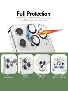 6 pezzi Protezione per lente della fotocamera in vetro temperato per serie 11/12/13/14/15/16, Ultra-liscia