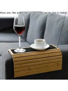 1 Stück Holz-Armlehnenablage, Material aus massivem Holz, Designed zum Schutz der Armlehne, faltbarer Getränkehalter, geeignet für Wohnzimmer Sofa und TV-Tablett, Regal als Aufbewahrungsorganizer für Frauenbedarf, Reisenotwendigkeiten, Schlafsaal-Aufbewahrung