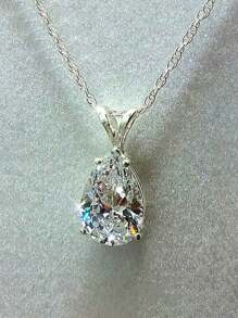 1 pieza Colgante de collar de circonita cúbica elegante para mujeres como regalo del Día de San Valentín, boda, compromiso, aniversario o fiesta