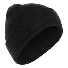 Winter Kit Hat And 01 Pair Of Plain Black Gloves One Size Adult Female And Male - Black - View 3