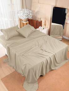 Premium Percal Flex Fitted Sheet - LC - Khaki - View 2