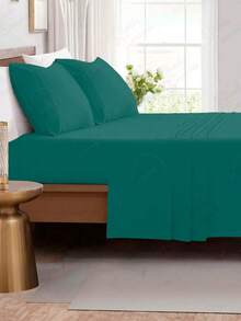 Premium Percal Flex Fitted Sheet - LC - Verde esmeralda - Ver 3