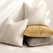 1pc Chenille Decorative Pillow Case, Soft Textured Luxury Throw Pillow Cover For Bed And Living Room Sofa