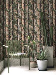 1 卷 1m/3m/5m 复古木桩、枯树、绿叶、常春藤复古做旧风格，适用于家庭装修、房间装饰、橱柜翻新、浴室装饰、乙烯基壁画、DIY、防水、防污、铝箔壁纸、无半透明背景、隐藏、灵活、易于清洁、自粘墙纸、壁画、墙贴墙贴墙饰厨房卧室客厅装饰 - 彩色 - 查看 5