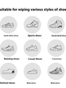 60片/12片/36片鞋清洁湿巾，鞋清洁剂，运动鞋清洁湿巾，运动鞋和运动鞋清洁湿巾 - 黑與白 - 查看 7