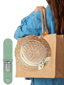 1 件多功能皮革帽夹，适合旅行和露营 - 可将帽子牢固地固定在包或手提箱上，绿色、黑色、棕色 - 彩色 - 查看 16