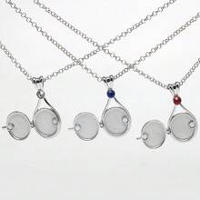 1 件红水晶 H2O 血石美人鱼壳可打开吊坠项链，动漫角色扮演配饰，圣诞礼物