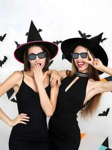 10 件复古 80 年代派对眼镜单身派对方形成人眼镜、万圣节、角色扮演和节日活动（散装 10 副黑色墨镜、女士时尚配饰、沙滩装、商务休闲礼品、秋冬摄影道具）、单身派对装饰、单身礼物、单身派对、新娘送礼会回礼、婚礼宾客回礼、万圣节节日用品、万圣节装饰、圣诞节装饰 - 黑色 - 查看 4