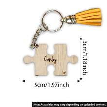 最好的朋友礼物，个性化钥匙扣，定制名字拼图钥匙扣，带彩色流苏 - 姐妹会、女生旅行、闺蜜礼物/礼品