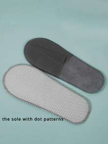 20 Stücke Einweg-Vlies-Pantoffeln mit elastischem geometrischem Muster, dunkelgrau, geeignet für Spa, Hotel, Hochzeit, Party, Reise - hygienische Einweg-Hausschuhe für Innen, Schlupfpantoffeln-Stil, glatte Textur, modisch und bequem, speziell für Spa-Gäste