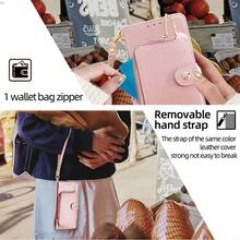 Compatible With Rakuten, Kyocera Multifunctional Large Capacity Coin Zipper Bag, Press-Type Metal Magnetic Suction Buckle, Three Card Bit Band Clips, Transparent Photo Frame Included, Wrist Band Reins Included