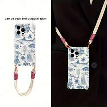 Funda para teléfono 1 PC Una elegante correa para el hombro cruzada, patrón Correa para el hombro cruzada Correa de mano anticaída de cuatro esquinas Funda protectora para teléfono móvil Se puede colgar en la espalda Funda suave para teléfono móvil Adecuado 12 13 14 15 16 Pro Pro Plus Serie - Colores mixtos 1 - Ver 4