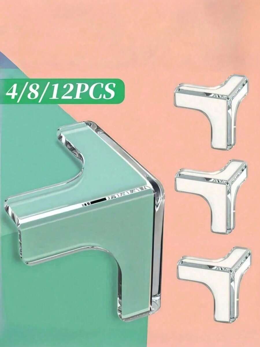 4/8/12/24pcs Safety Table Corner Protectors, Furniture Anti-Collision Silicone Furniture Corner Protector Soft Transparent Cover